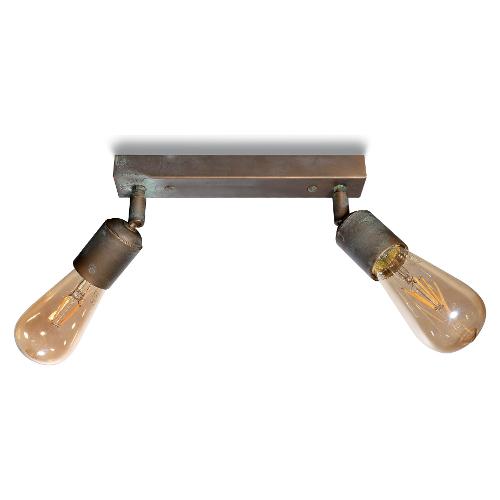 Moretti Applique LUMEN Anticato ramato (25x4,2x13,5cm) 3092 AR 2 luci - E27 - Max 56W