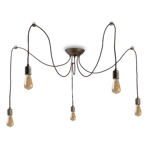 Moretti Sospensione LUMEN Anticato ramato (20x150cm) 3101 AR 5 luci - E27 - Max 140W