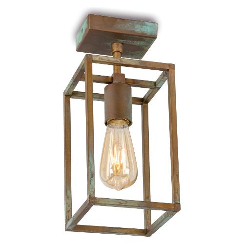 Moretti Plafoniera CUBIC Anticato ramato (15x33,8x15cm) 3391 AR 1 luce - E27 - Max 52W
