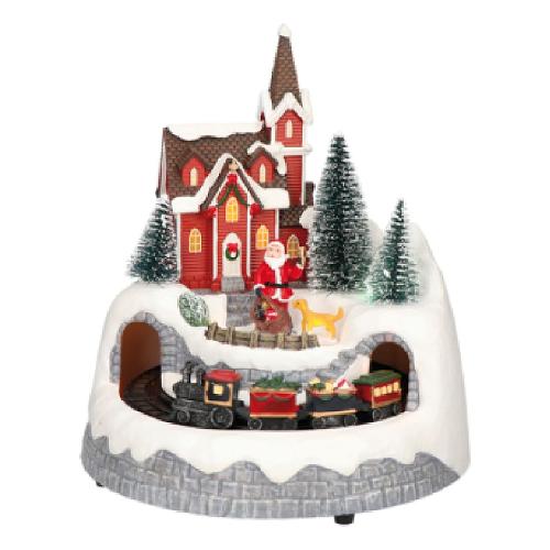 Lotti Villaggio Trenino Babbo Natale Movimento e Musica (20x20x21,5 cm) 73296