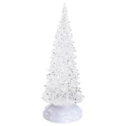 Decoro XMAS KING Albero con Acqua Glitter Led Bianco 10 x 27 cm 42322