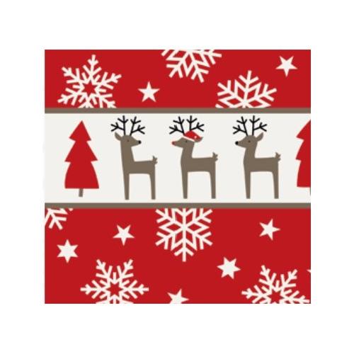 Pap Star Set tovaglioli monouso 20pz 3 Veli Rudi CHRISTMAS Rosso 88177