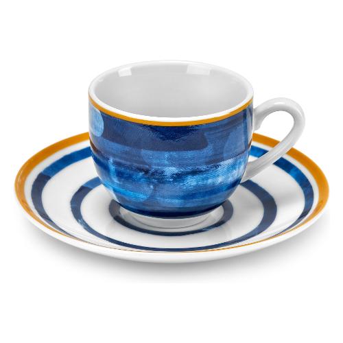 Fade Set tazzine caffè con piatto 6 pz (100ml) BLUE MARINE Blu 55693