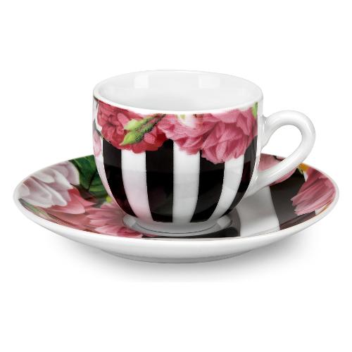 Set tazzine caffè 6pz ROSEWOOD con piattino Rosa e Nero 100ml 55641