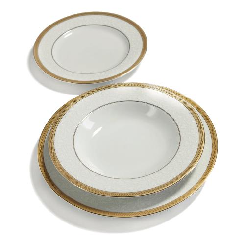 Servizio piatti 41pz INCANTO VERSAILLES Bianco e Oro 49085