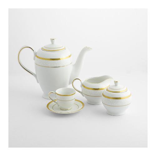 Fade Servizio da caffè 15 pz VERSAILLES Bianco e Oro 49086