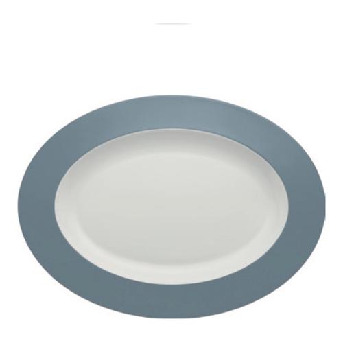 Livellara Piatto portata Porcellana (39x29cm) ovale FRESHNESS Bianco e Avio A0437C60