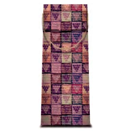 Marpimar Shopper regalo per bottiglia (11x9x35 cm) Vino Veritas Porpora 21PL107