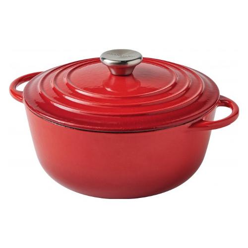 Brandani Casseruola con coperchio ghisa (22x16cm) Rosso 52228