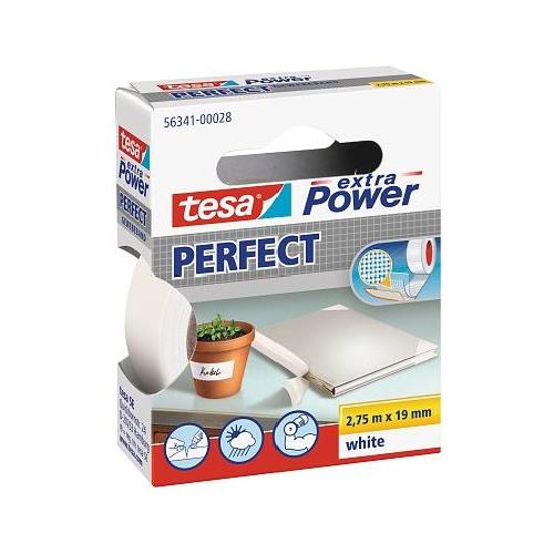 Tesa Nastro telato Perfect 1,9cm x 2,75m EXTRA POWER Bianco 56341 00028 03