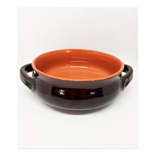 pentola in terracotta semi smaltata cm 18 con coperchi 