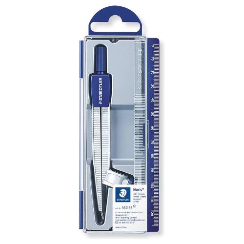 Staedtler Compasso aste fisse zama e materiale plastico (12,4cm) NORIS Nichel satinato 55050