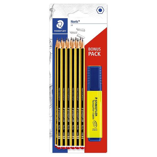 Staedtler Set matite grafite gradazione HB sezione esagonale 12 pz con evidenziatore Textsurfer NORIS 120BK12P1