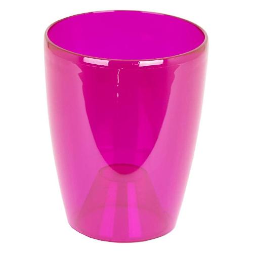 Vaso per orchidee fuxia trasparente 12,5 x 15 cm 12 E3