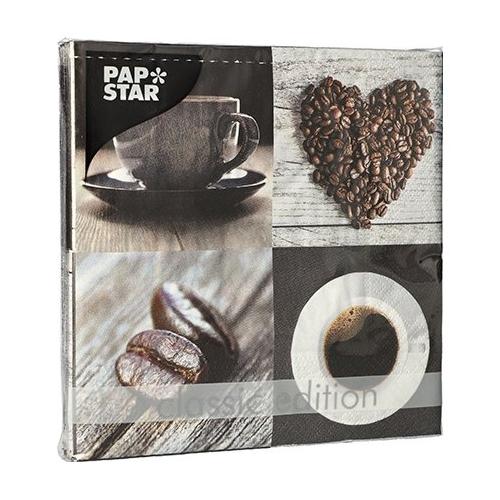 Pap Star Set tovaglioli monouso 20pz 3 Veli Coffee Variety CLASSIC Marrone 88543