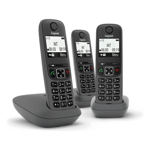 TELEFONO CORDLESS GIGASET AS490 TRIO NERO (L36852-H2810-K143)