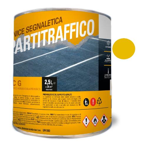 Ivs Vernice spartitraffico per segnaletica giallo latta 2,5 lt IVSACG2 5