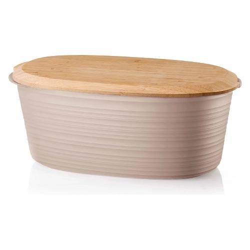 Guzzini Porta pane (31,5x16,4x12,9cm) con coperchio TIERRA Grigio tortora 197300158