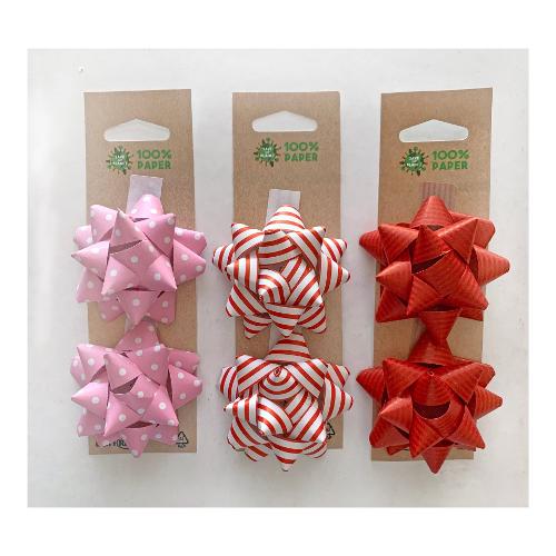 Saul Sadoch Set fiocchi regalo Eco Red Rosso assortito (6 cm) 2 pz