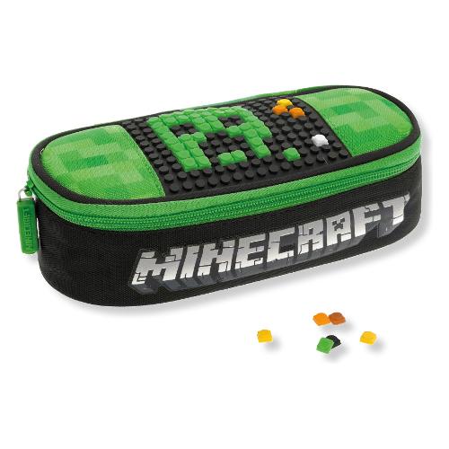 Franco Cosimo Panini Astuccio con portapenne (22x9,5x7cm) MINECRAFT Verde e Nero 65812