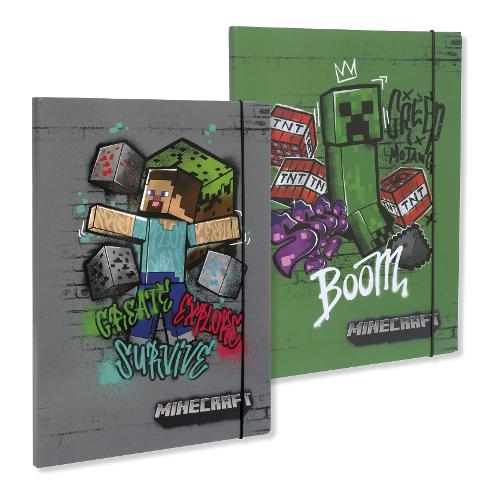 Franco Cosimo Panini Cartellina 3 lembi con elastico MINECRAFT Assortito (26,5x1x35,5 cm) 65800