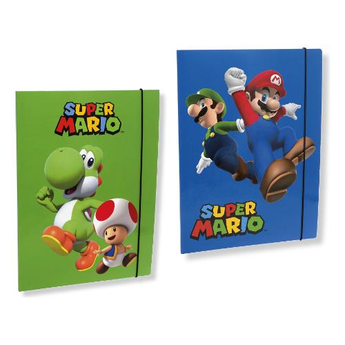 Franco Cosimo Panini Cartellina 3 lembi con elastico SUPER MARIO Assortito (26,5x1x35,5 cm) 65055