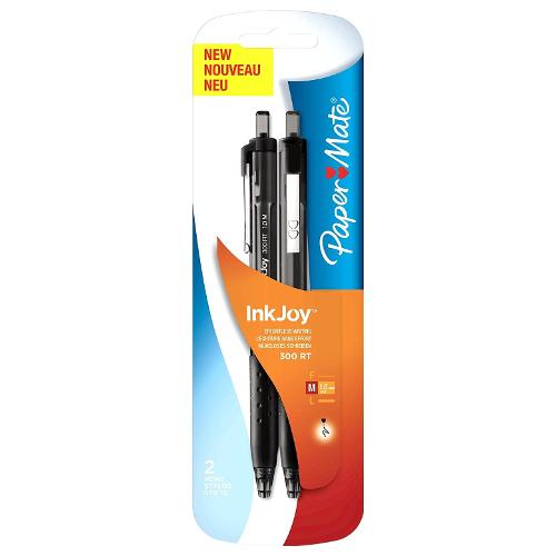 Paper Mate Set penne a sfera 300 Rt INKJOY 2 pz tratto Medio - 1,0 mm Nero gel 1956478