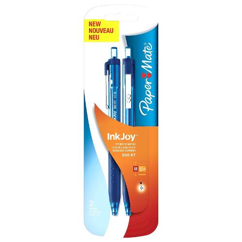 Paper Mate Set penne a sfera scatto 2 pz tratto Medio - 1,0 mm INKJOY 300RT Blu gel 1956561