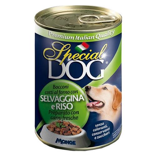 Monge Bocconi cani adulti SPECIAL DOG selvaggina e riso Lattina 400 gr 0116