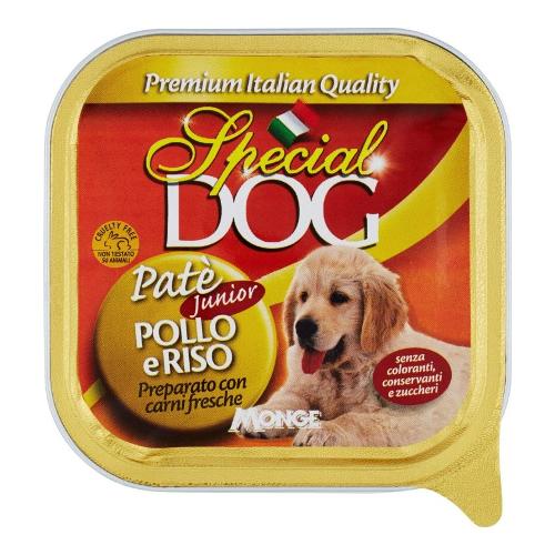 Monge Patè cane Junior SPECIAL DOG pollo e riso Vaschetta 150 gr 00851