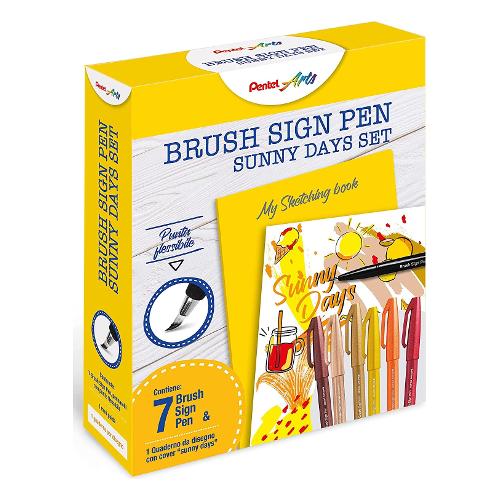 Pentel Brush Sign Pen Sketching Set Colori assortiti 0022317A