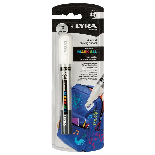 Lyra Pennarello indelebile Bianco tratto Medio - 2,0 mm Graduate Mark All L6828001