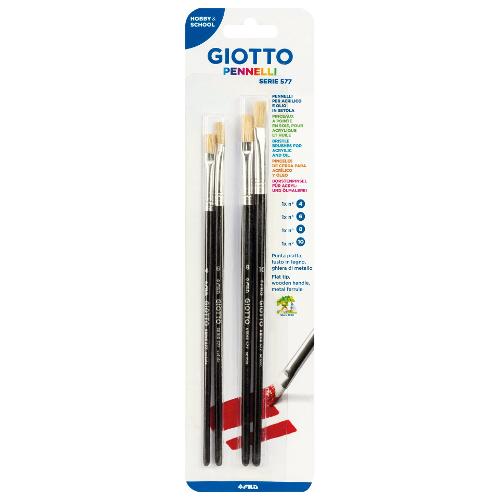 Fila Set pennelli belle arti set 4 pz punta piatta (n. 4,6,8,10) 577 GIOTTO F026400
