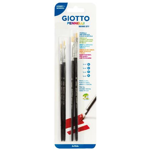 Fila Set pennelli belle arti set 4 pz punta piatta (n. 0,2,4,6) 577 GIOTTO F026300