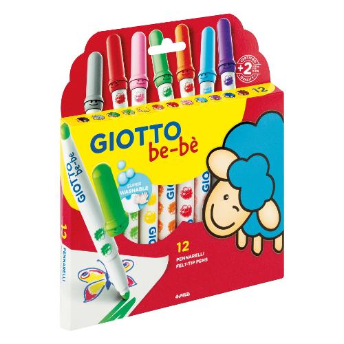 Fila Pennarelli disegno per bambini sezione tonda 12 pz tratto Grande GIOTTO BE-BÈ colori assortiti 478200