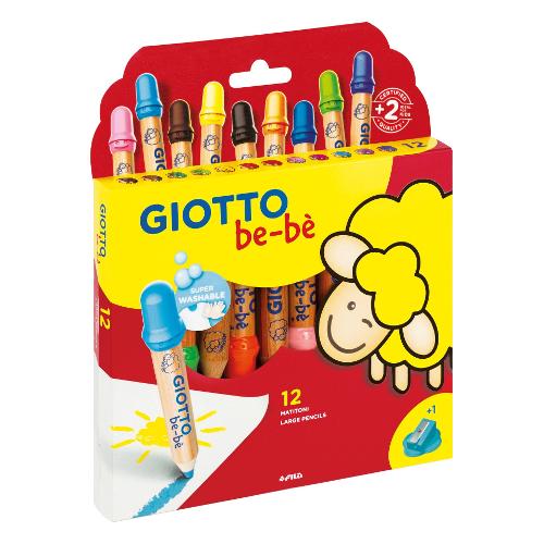 Matite colorate maxi per bambini 12 pz + temperino GIOTTO BEBÈ Colori  assortiti F477700