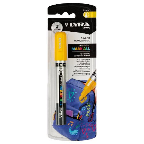 Lyra Pennarello indelebile Giallo tratto Medio - 2,0 mm Graduate Mark All L6828250