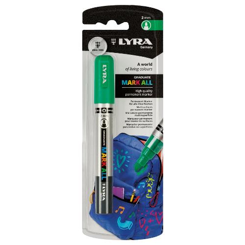 Lyra Pennarello indelebile Verde tratto Medio - 2,0 mm Graduate Mark All L6828250