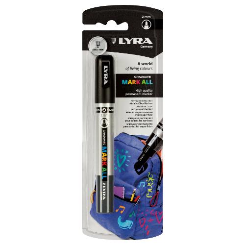 Lyra Pennarello indelebile Nero tratto Medio - 2,0 mm Graduate Mark All L6828099