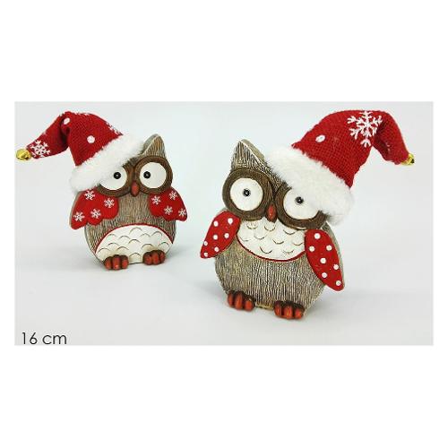 General Trade gufo piccolo con cappello Rosso (16 cm) 436287