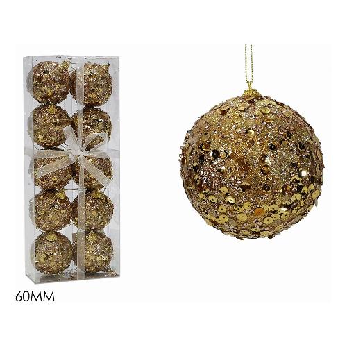General Trade Set palline albero di natale (12 pz) Sfera Paillettes Oro 351121 (6cm)