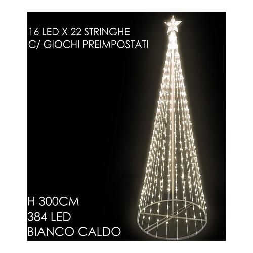 General Trade Albero di natale CONO Bianco caldo 450085 (300cm) 384 luci - LED
