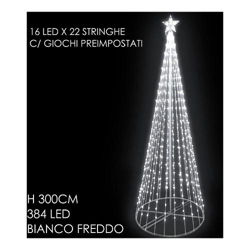General Trade Albero di natale CONO 384 Led con Giochi Luce Bianco freddo 450086 (300cm)