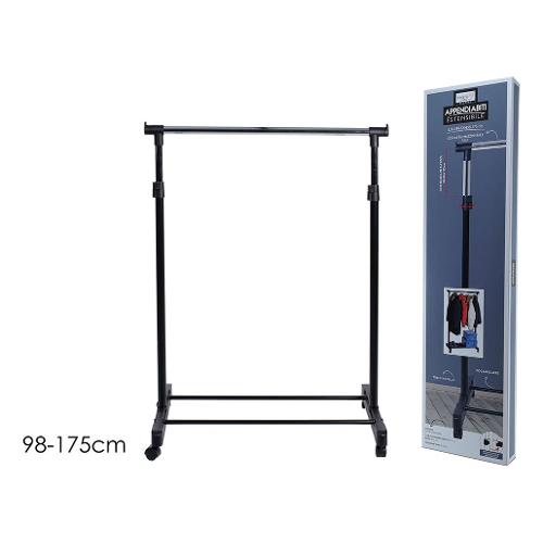 Stand appendiabiti Estensibile con Ruote Nero L.min 98 L.max 175 cm 607052