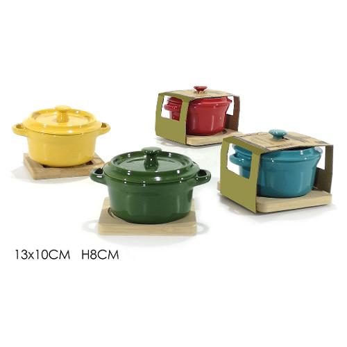 General Trade Casseruola Smaltato (13x10cm) con coperchio Assortito 635822