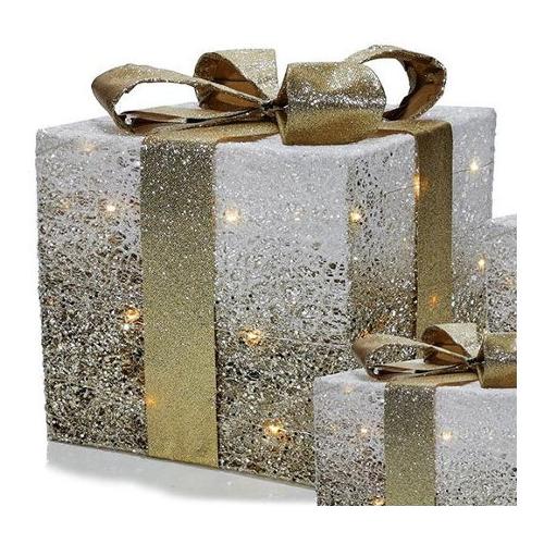General Trade Decoro pacco regalo con microled S Oro (15 cm) nr 20 luci 441876