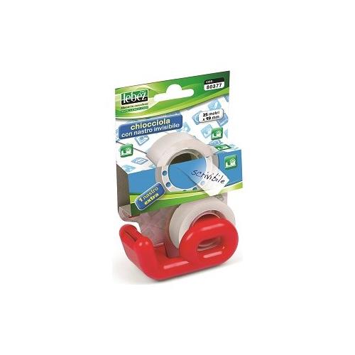 Lebez Nastro adesivo Invisible con Dispenser 1,9cm x 25m Trasparente 80377
