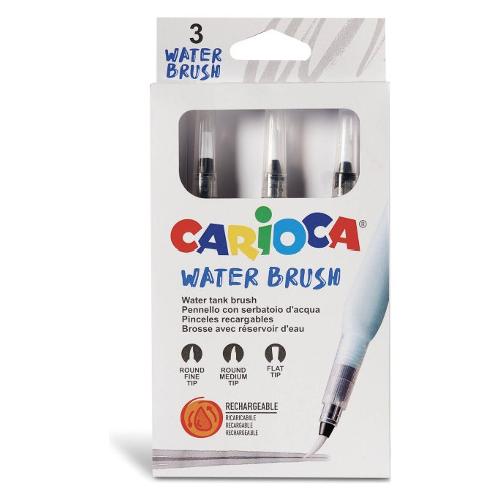 Carioca Set pennelli belle arti Set 3 pz punta fine, media e piatta Water Brush Ricaricabili 43170
