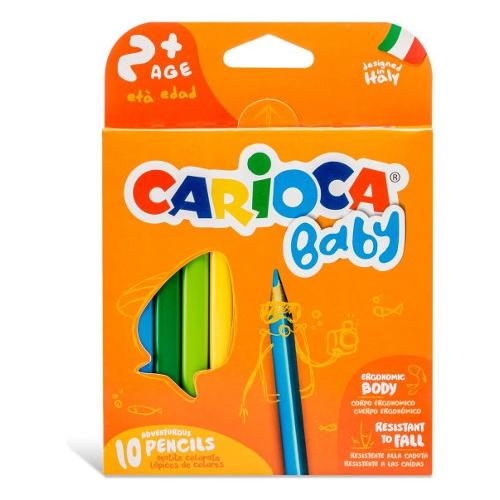 Carioca Set matite colorate maxi per bambini sezione triangolare 10 pz BABY 2+ Colori assortiti 42819
