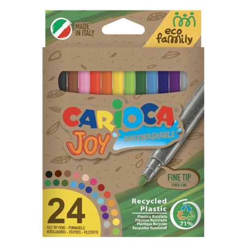 Carioca Pennarelli disegno standard sezione tonda 24 pz tratto Fine ECO FAMILY colori assortiti 43103